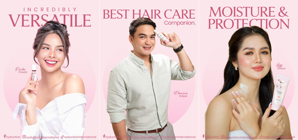 Syduction International introduces beauty essentials for versatile care, featuring Ericka Pineda, Dominic Roque, and Izzy Wilson.